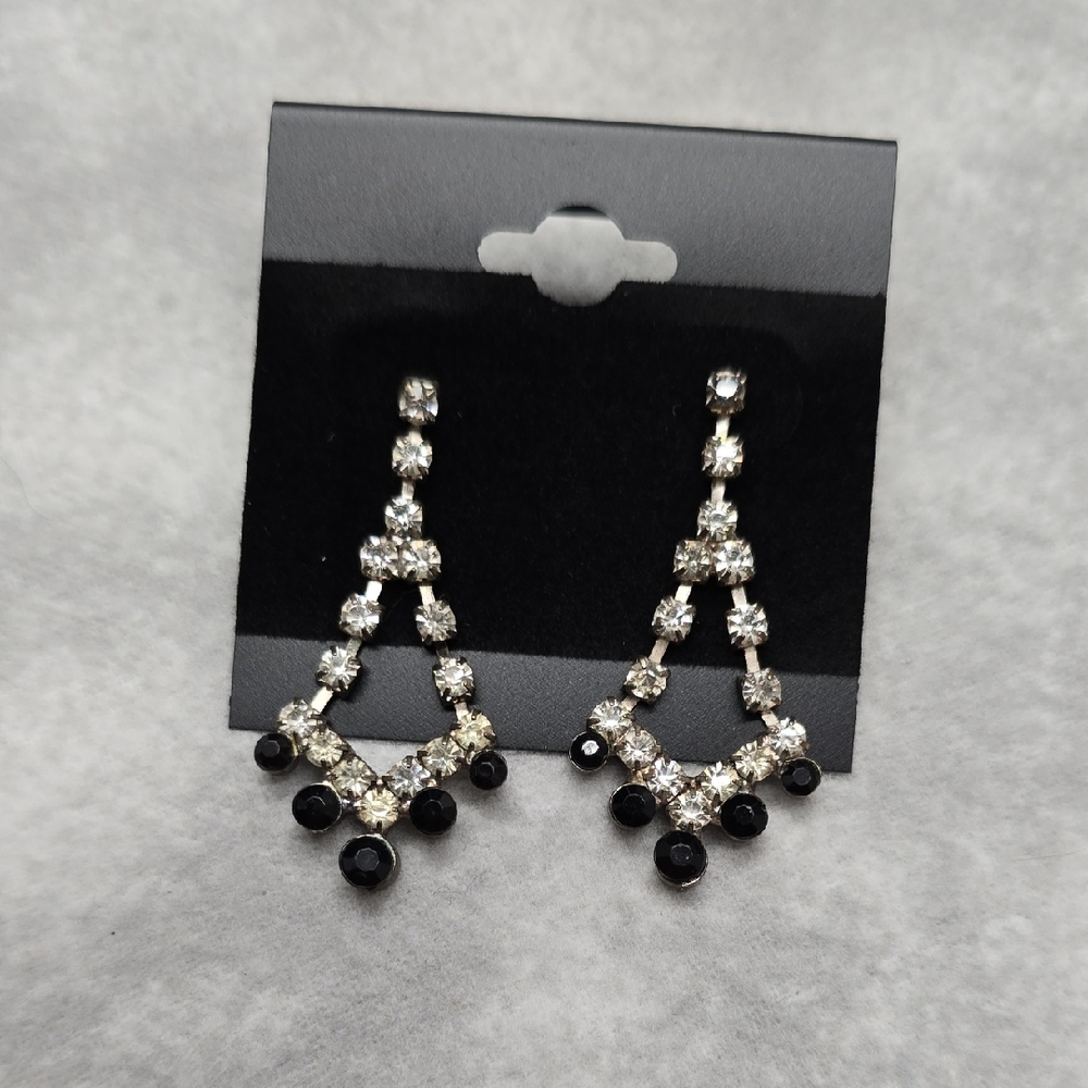 Vintage Rhinestone Dangle Earrings